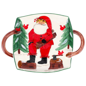 Old St. Nick Handled Square Platter - Ye Peddler Gift Shoppe