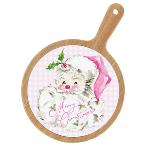 Pink Santa Cheeseboard - Ye Peddler Gift Shoppe