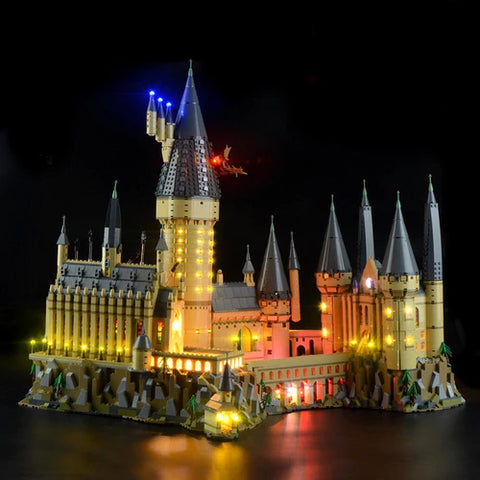 Harry Potter Hogwarts Castle Lego Set, lit up with Lightail lights