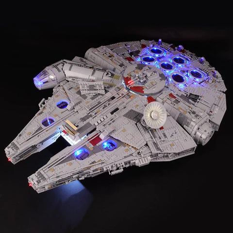 Millenium Falcon LEGO set with Lightailing