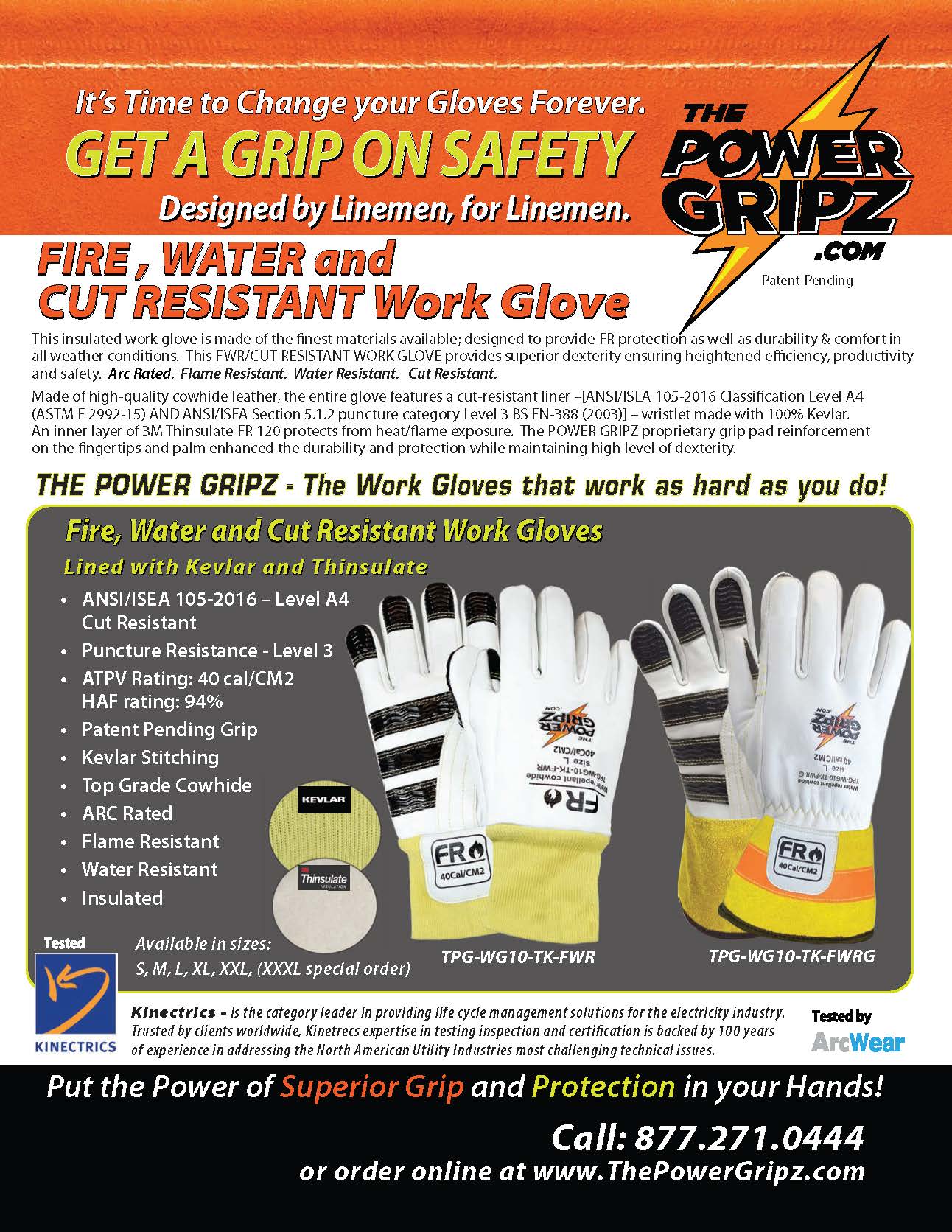 Fire, Water, and Cut Resistant Work Gloves Sell Sheet