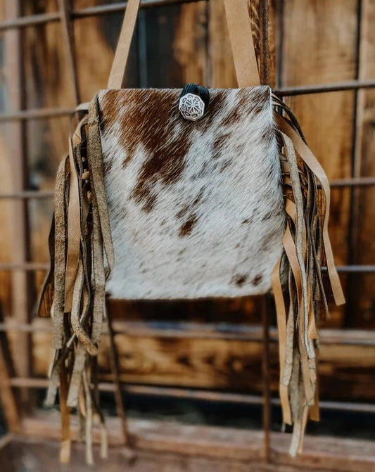 Cowhide Fringe Crossbody Purse