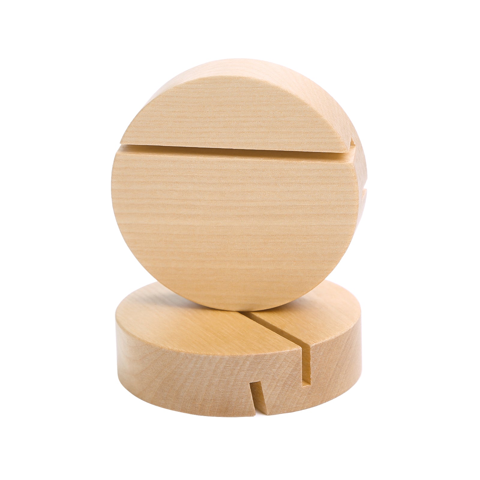 UNIQOOO 10 Pack 3" Round Birch Wood Stands for Wedding Acrylic Sign, Wood Table Number Holders for 1/8 Thick Acrylic Sheets | Wedding Display Stand, Card Holder for Bar Menu, Retail Sign, Party