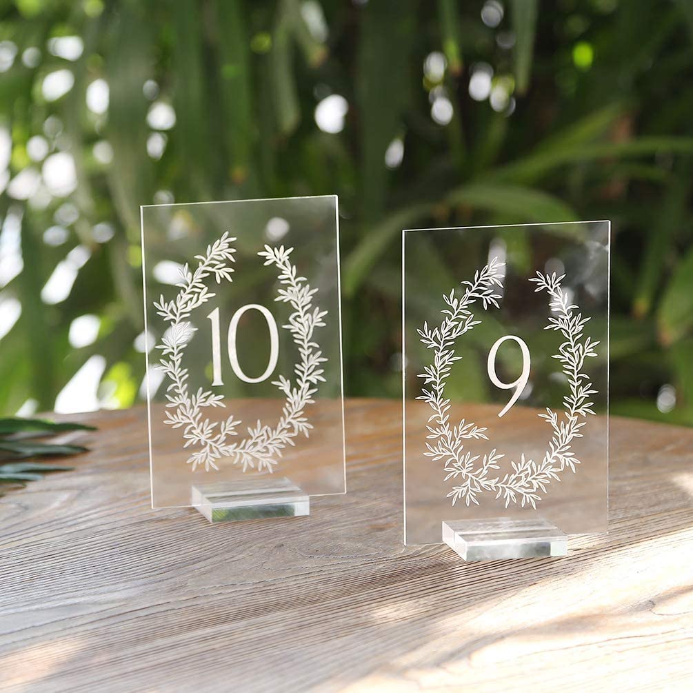 4 Large Acrylic Stand, Wedding Sign Holders, 6 Count