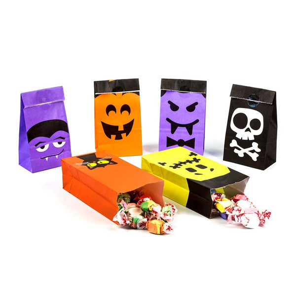 UNIQOOO 72Pcs Halloween Trick or Treat Bags Bulk, Food Safe Grade Pape ...