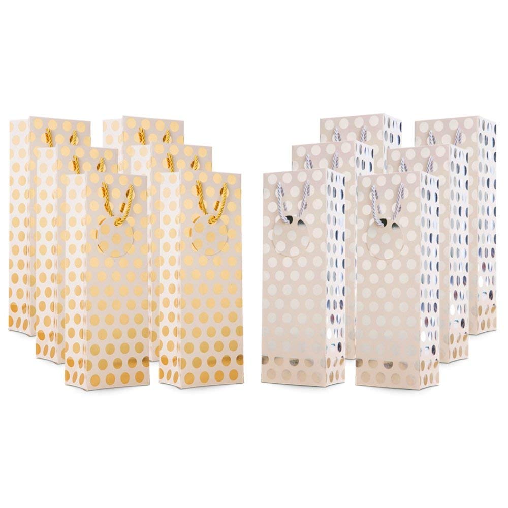 Christmas Metallic Gold Pattern Paper Gift Bags w/ Tissue Paper set —  Bllala Lab