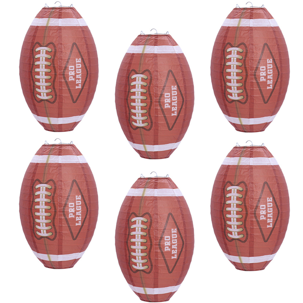 Quasimoon 4 inch Soccer Ball / Futbol Shaped Sport Paper Lantern, Parallel Ribbing (10 Pack)