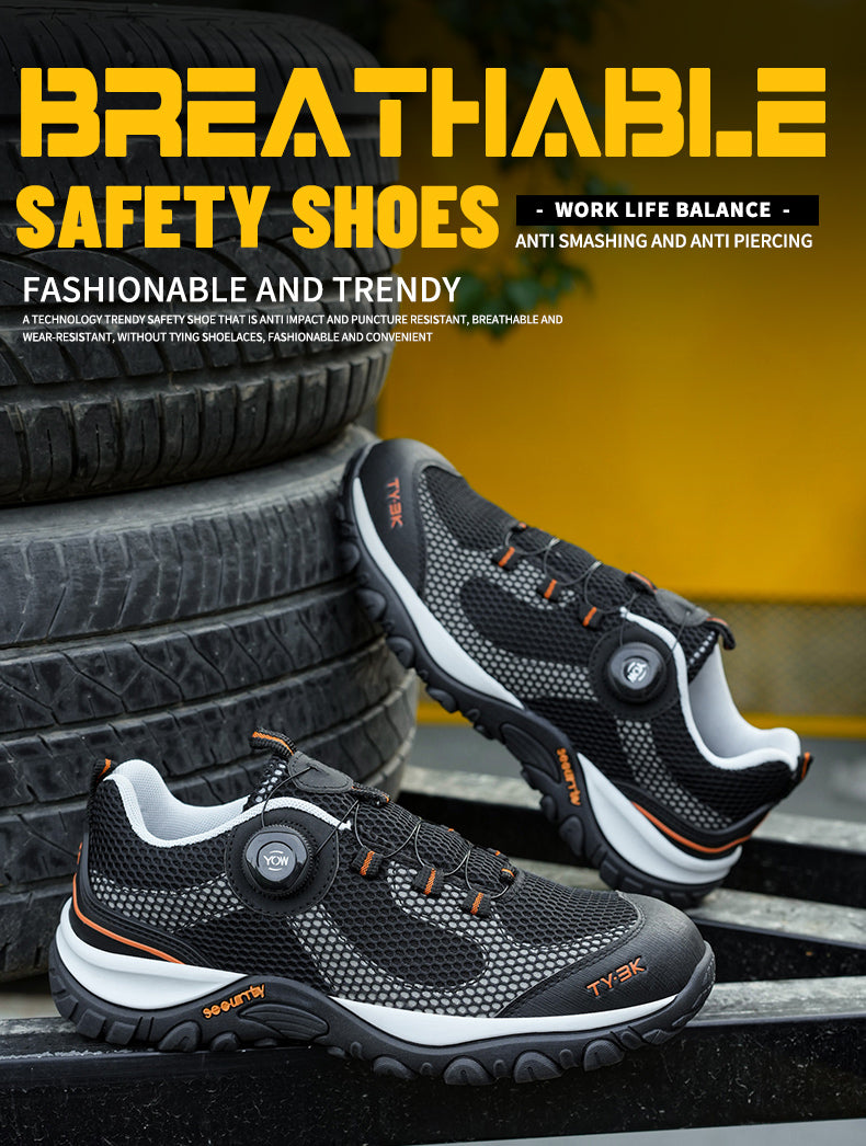 GS8838 Knob Lacing System Steel Toe Summer Breathable Shoes