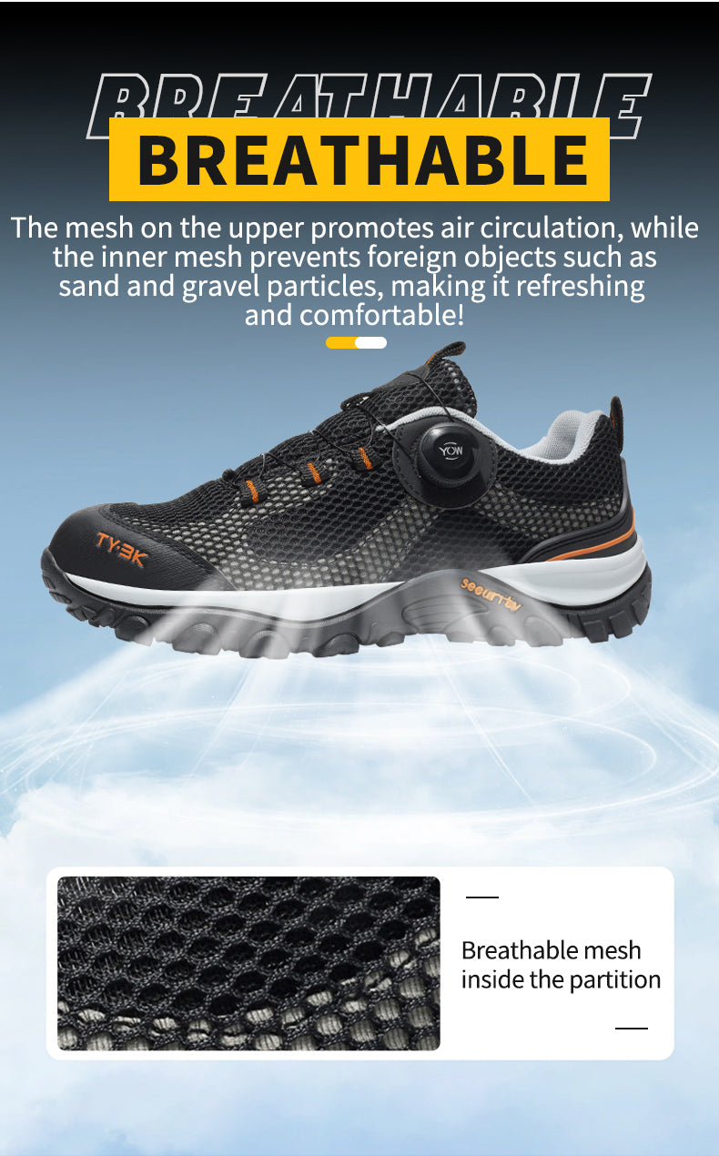 GS8838 Knob Lacing System Steel Toe Summer Breathable Shoes