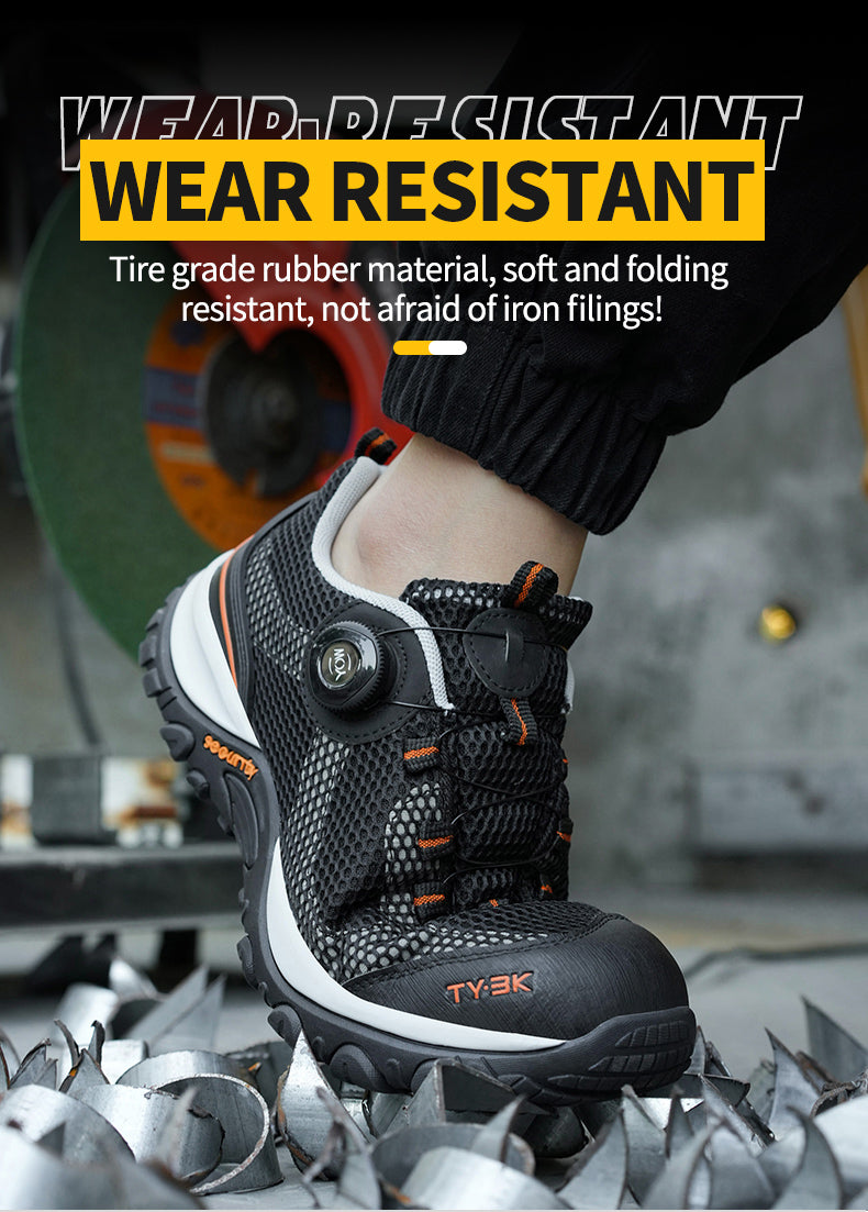 GS8838 Knob Lacing System Steel Toe Summer Breathable Shoes