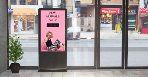 pink digital signage advertising