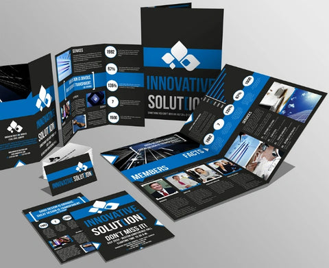 Blue and Black Trade Show Brochures