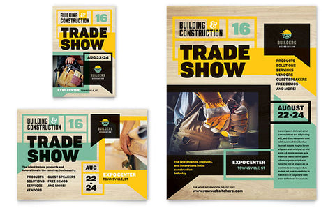 Trade show flyer for a construction company