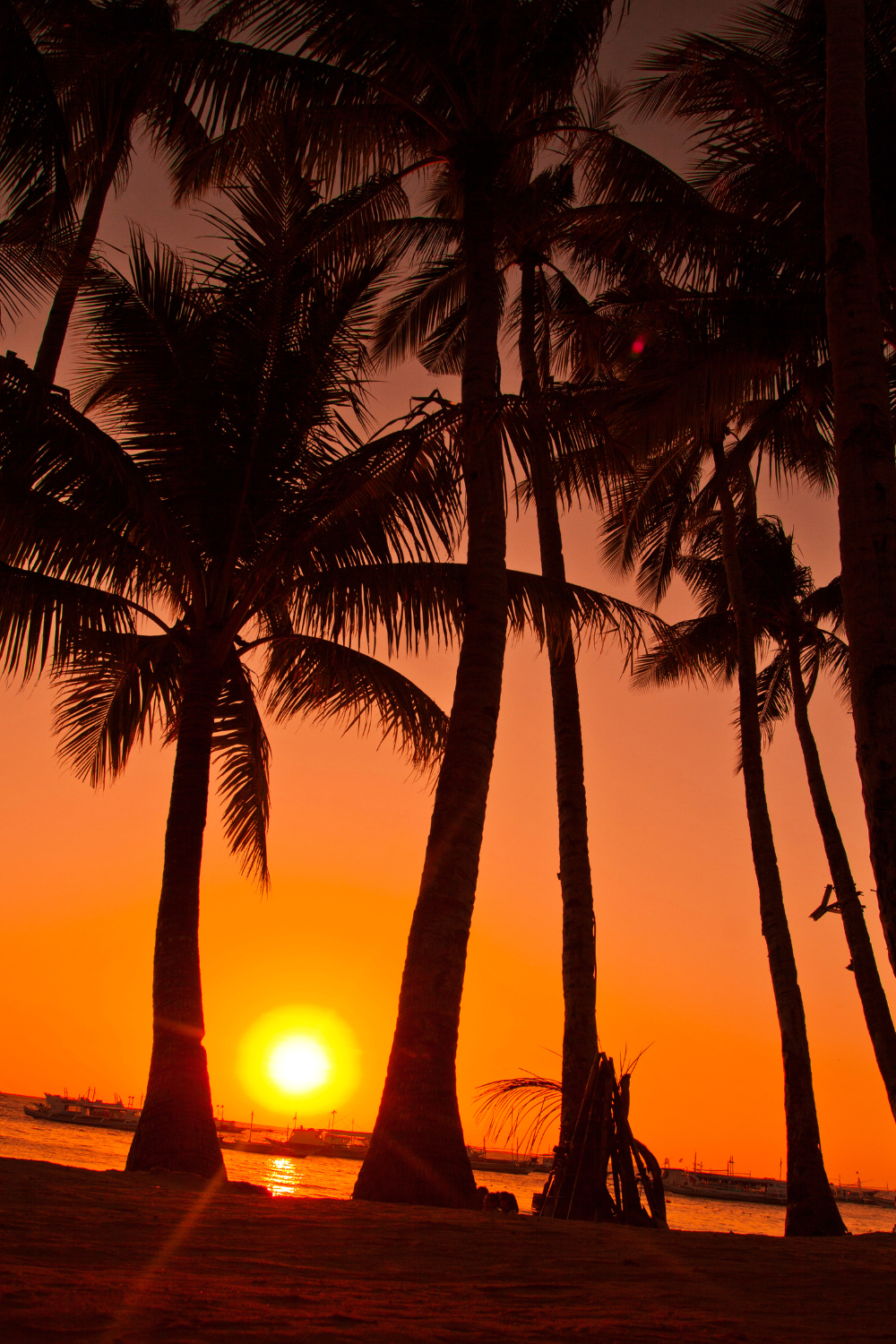 Sunset at beach in Boracay, Philippines
