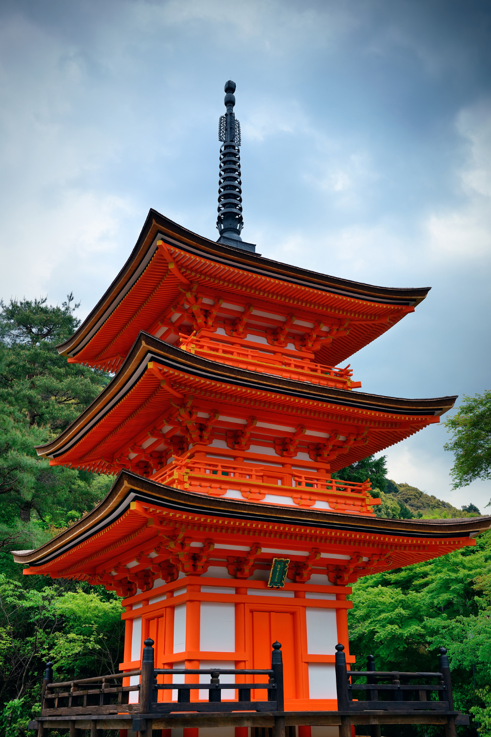 Red pagoda building in Kyoto, Japan