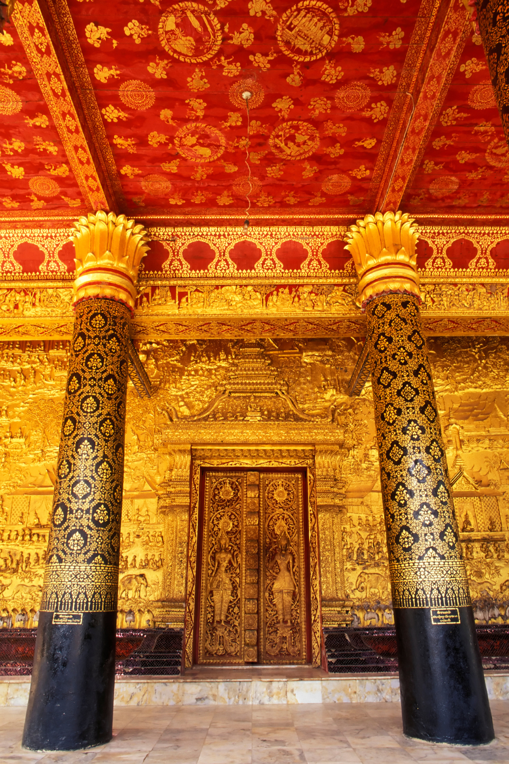 Inside temple at Luang Prabang, Laos