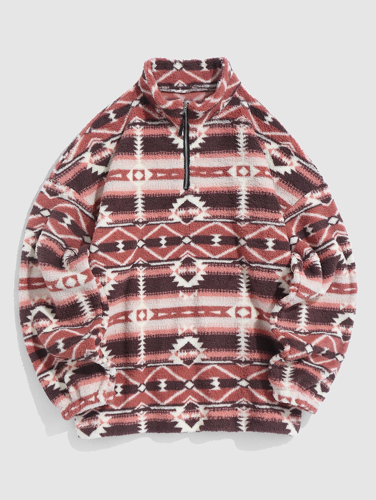 Mens Ethnic Tribal Aztec Printed Fluffy Sweatshirt