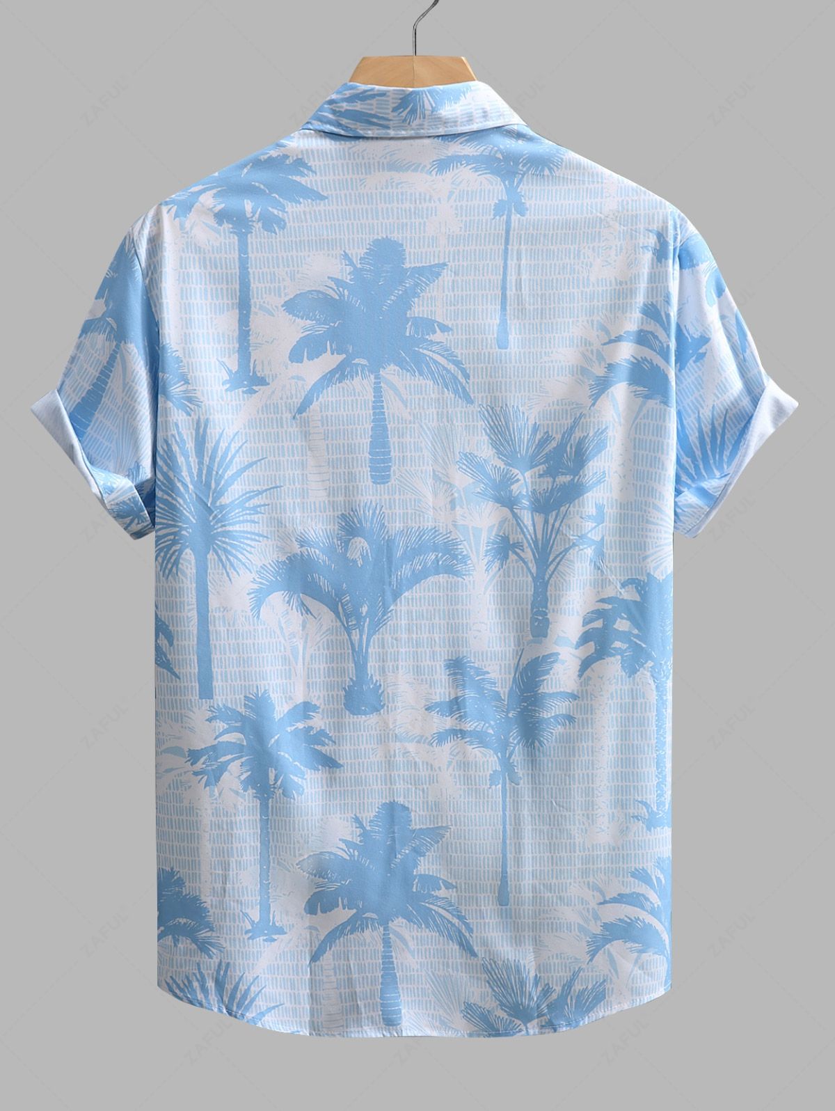 Men's Tropical Palm Tree Printed Button Up Vacation Short Sleeves Shirt and Drawstring Casual Shorts Set