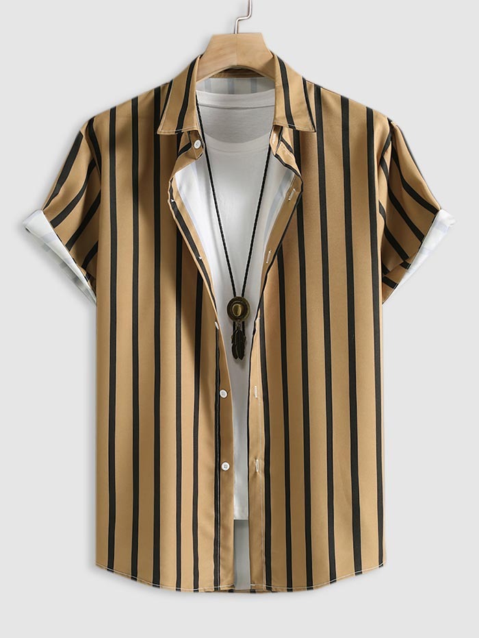 Mens Striped Button Shirt