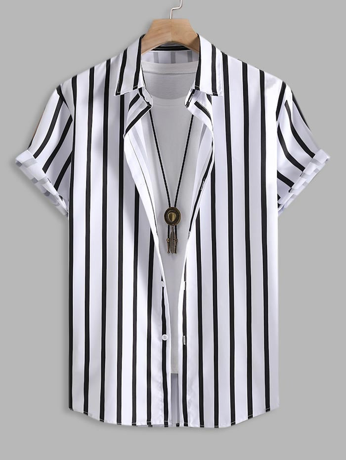 Mens Striped Button Shirt