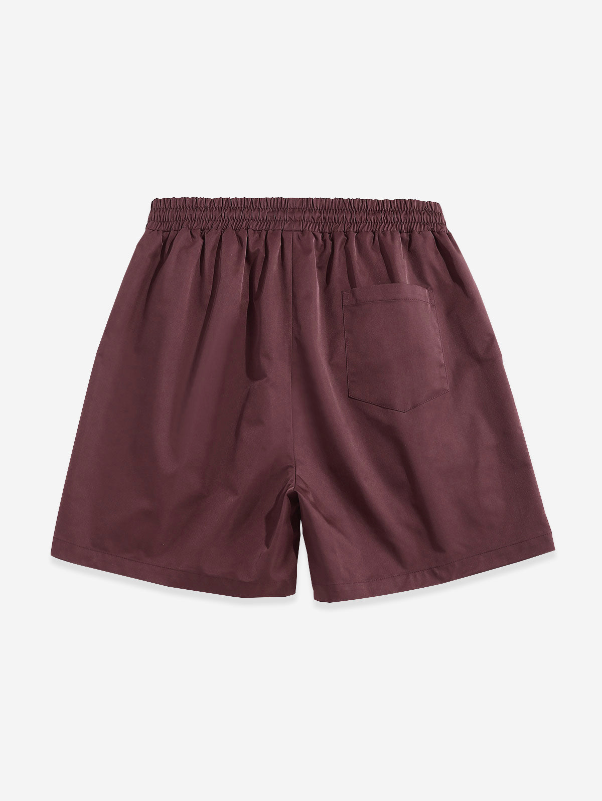 Mens Label Design Solid Color Drawstring Shorts