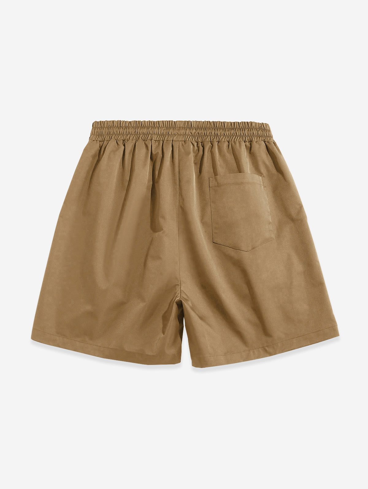 Mens Label Design Solid Color Drawstring Shorts