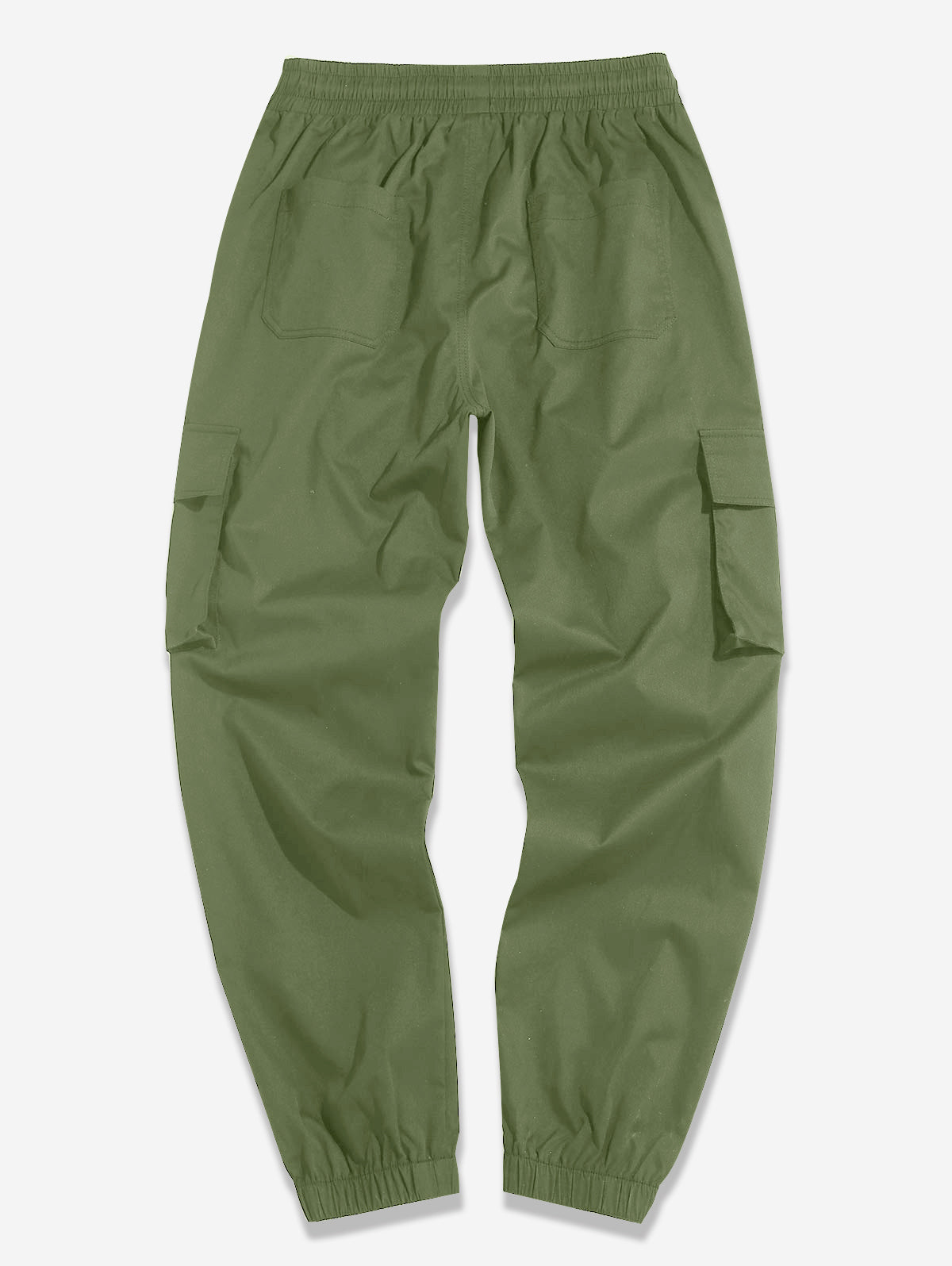 Mens Solid Color Drawstring Streetwear Cargo Pants