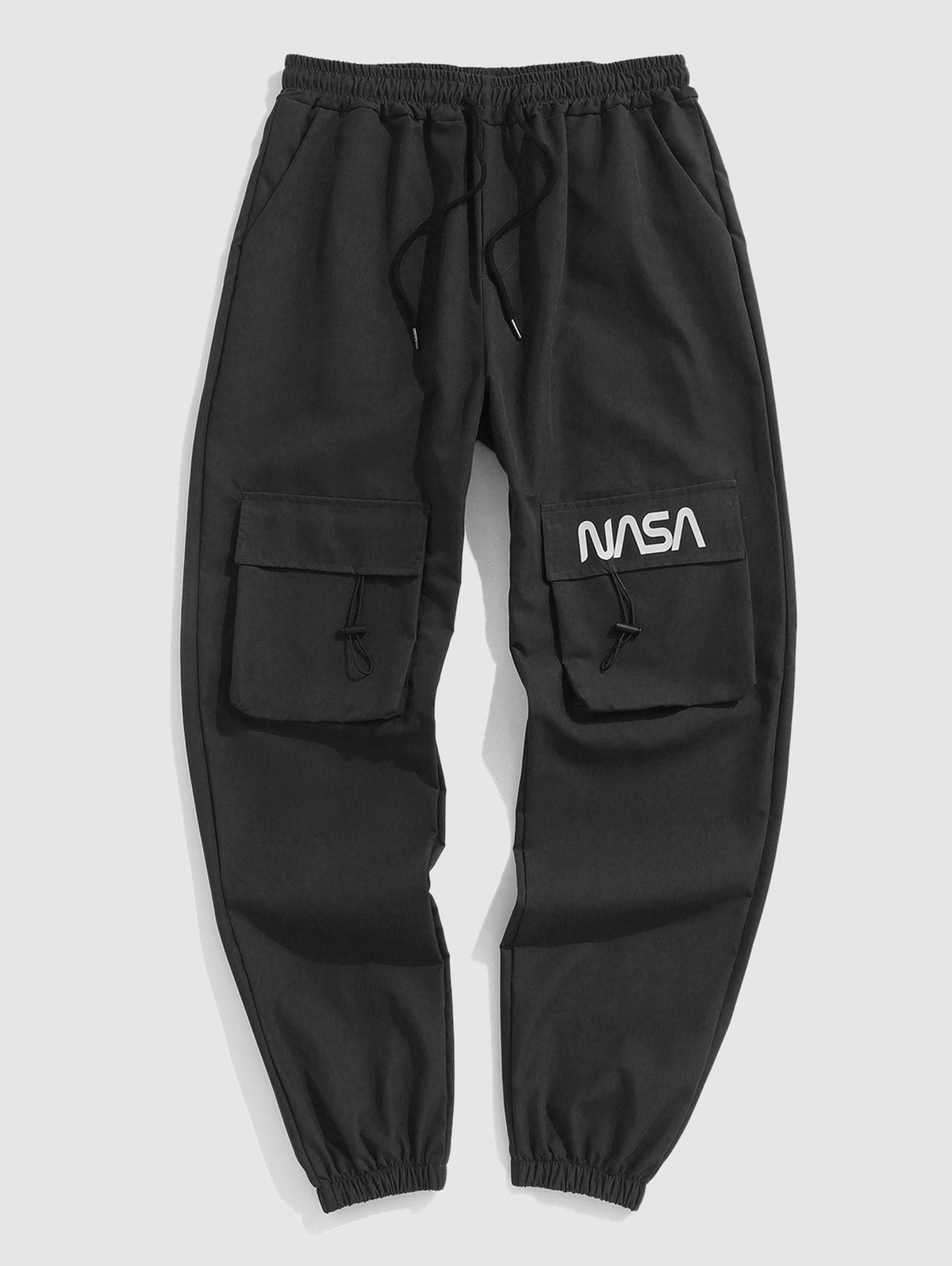 Mens Letter Graphic Cargo Pants