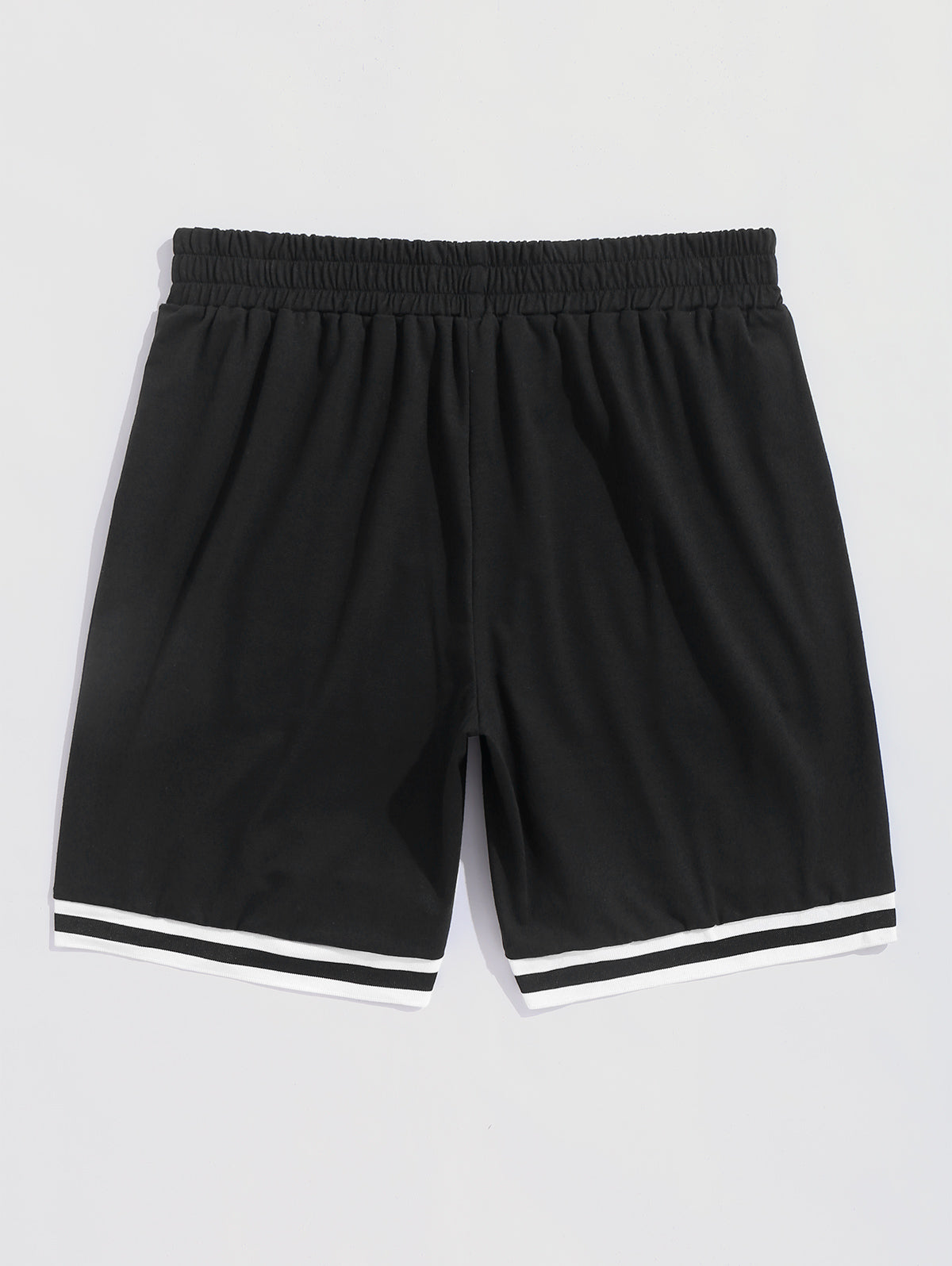 Mens Striped Panel Letter Printed Sweat Shorts