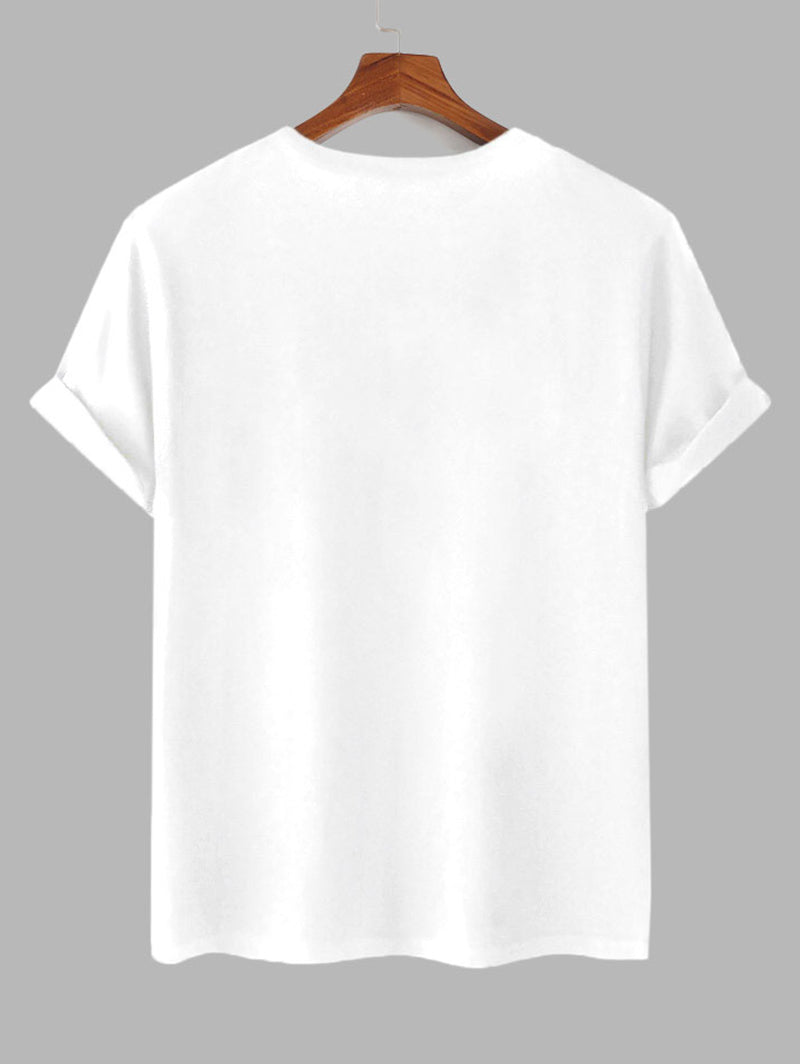 Mens Smile Face Printed Basic T-shirt