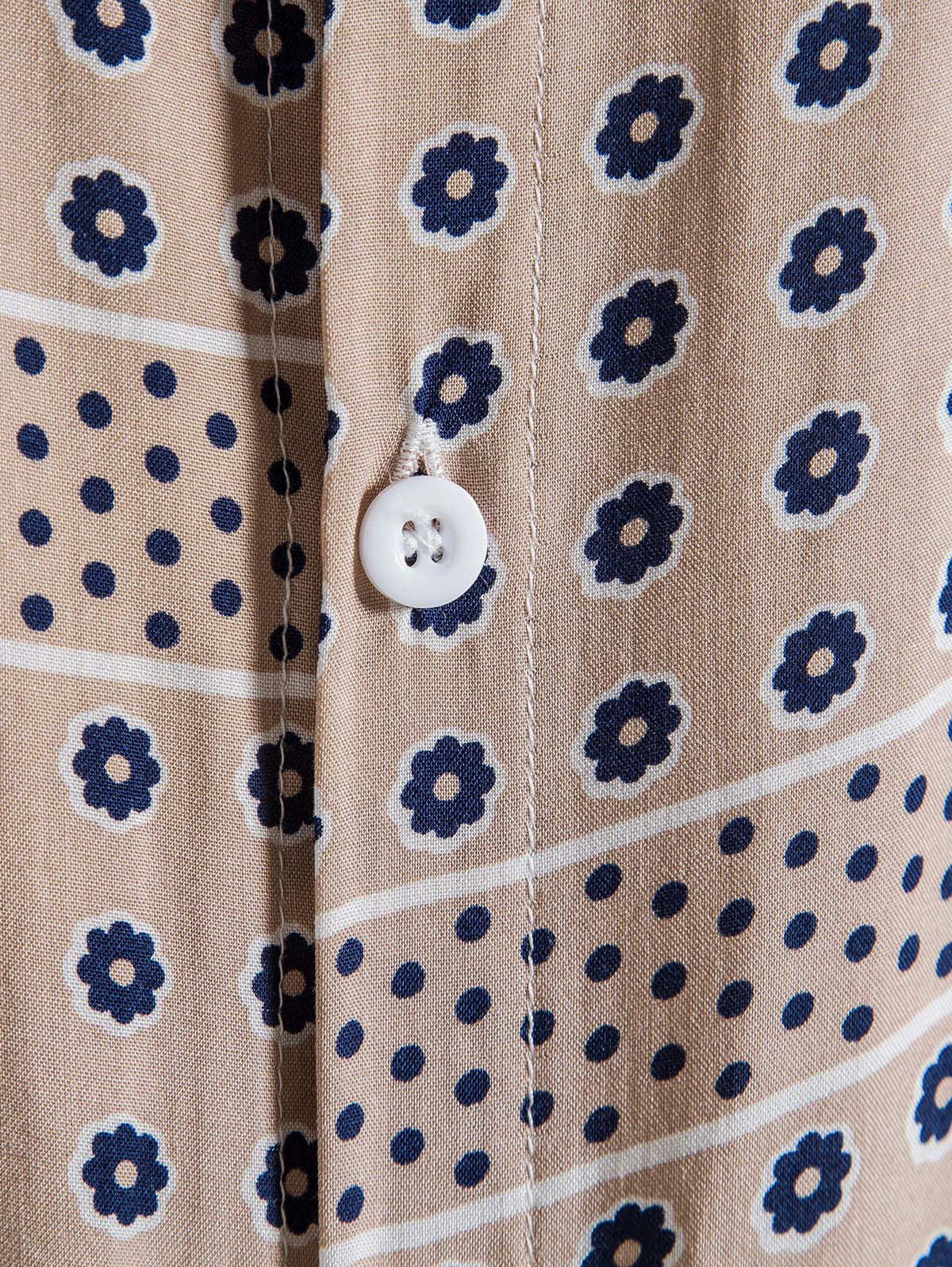 Mens Flowers and Dots Pattern Shirt