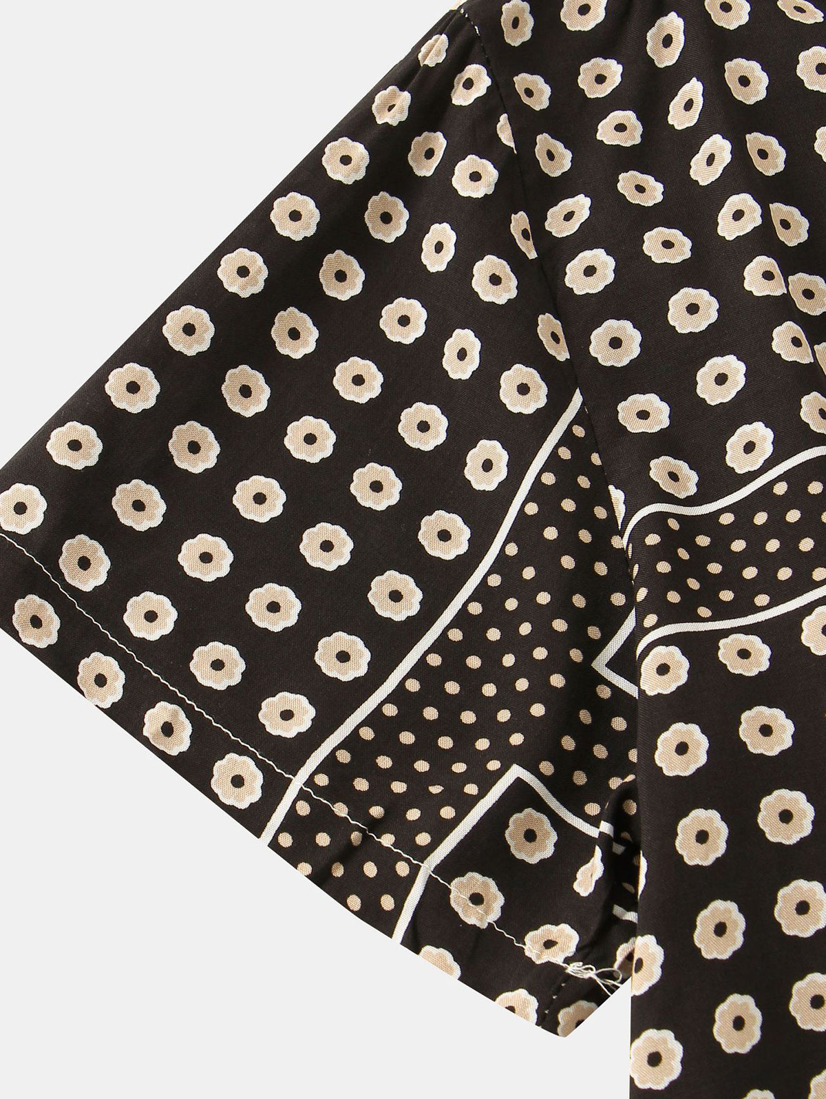 Mens Flowers and Dots Pattern Shirt