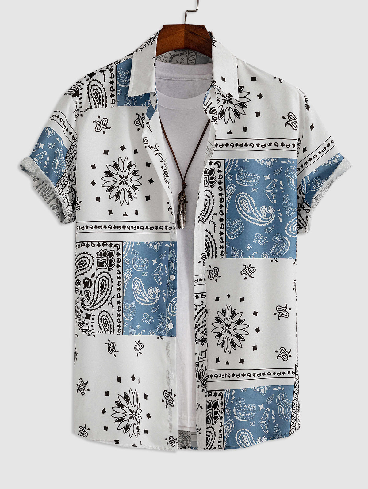 Mens Ethnic Style Paisley Pattern Shirt