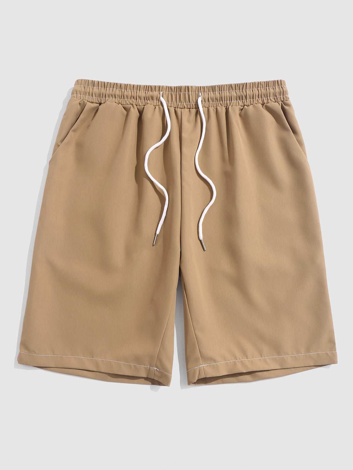 Mens Solid Color Quick Dry Basic Casual Shorts