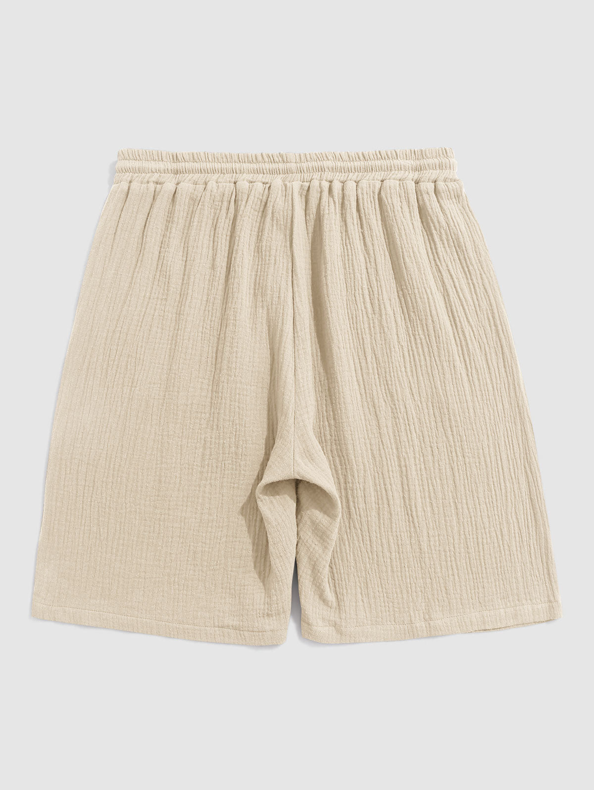 Solid Color Soft Textured Basic Drawstring Shorts