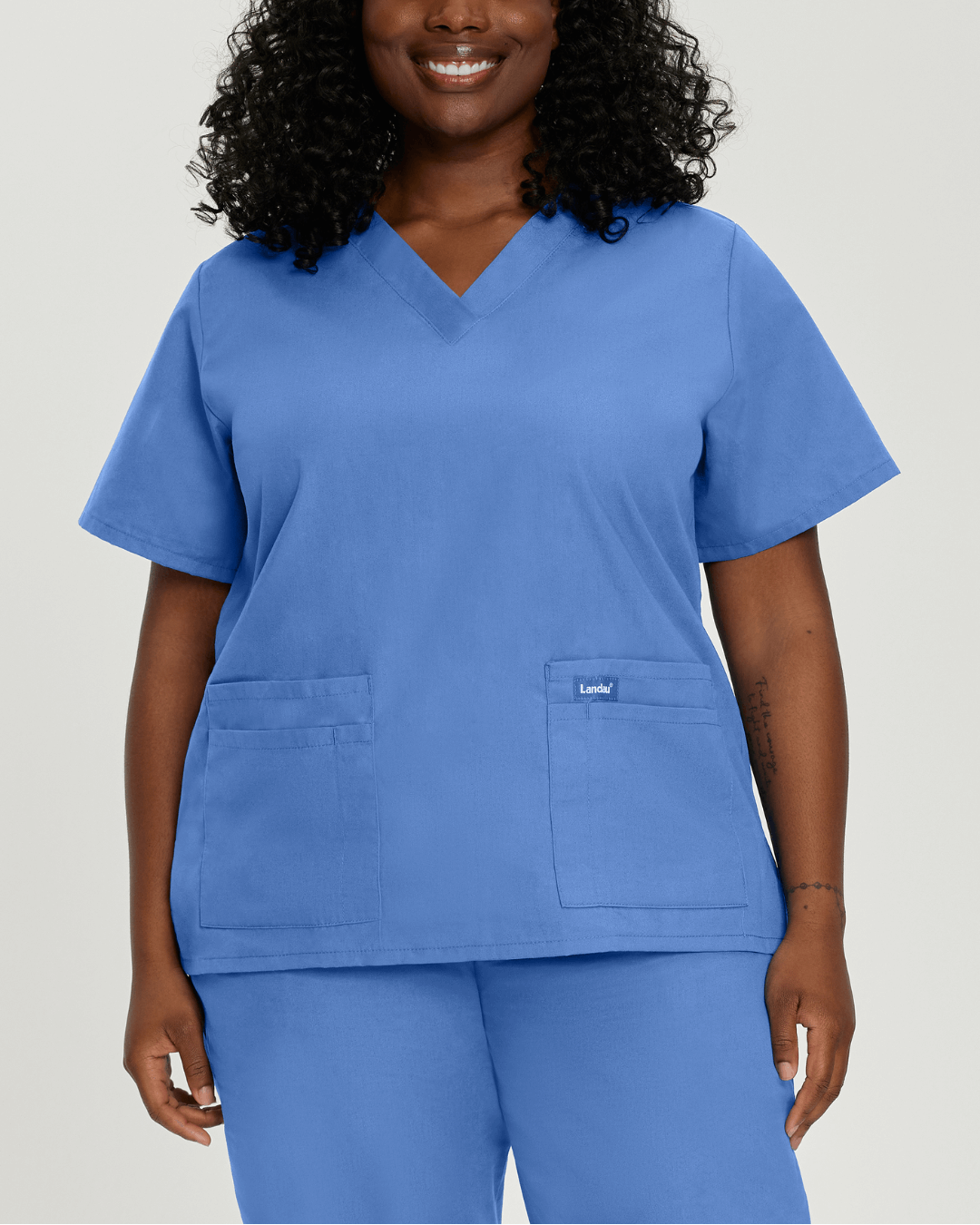 Essentials Women's 4-Pocket V-Neck Scrub Top - 8219