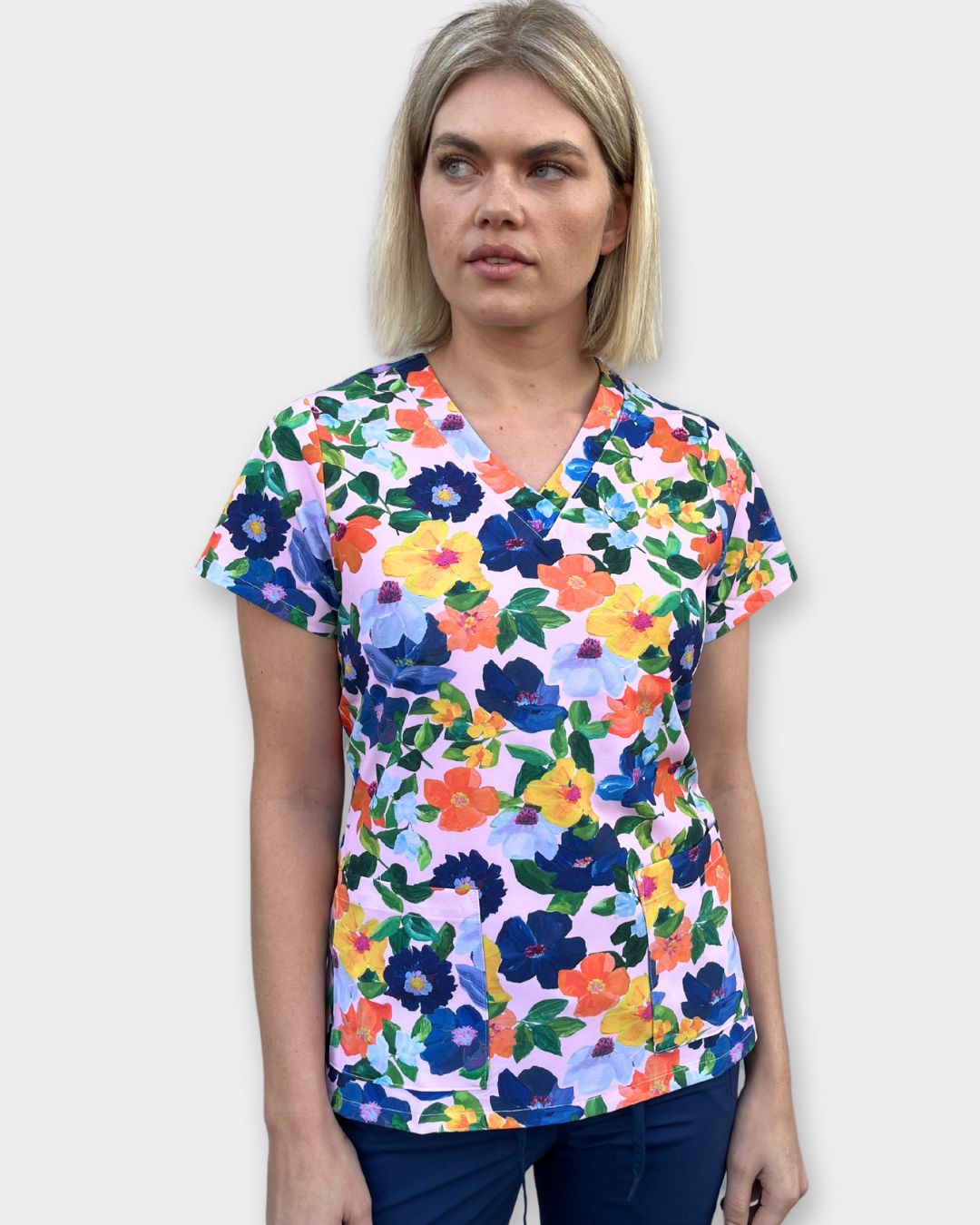 Happy Flowers Scrub Top - by Prudence De Marchi