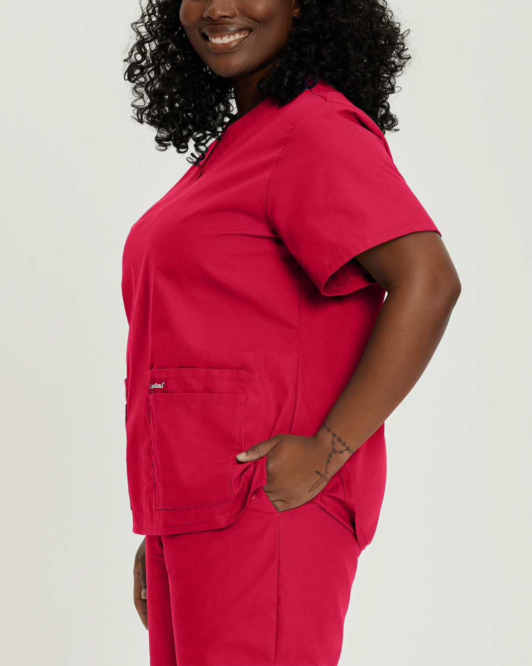 Essentials Women's 4-Pocket V-Neck Scrub Top - 8219