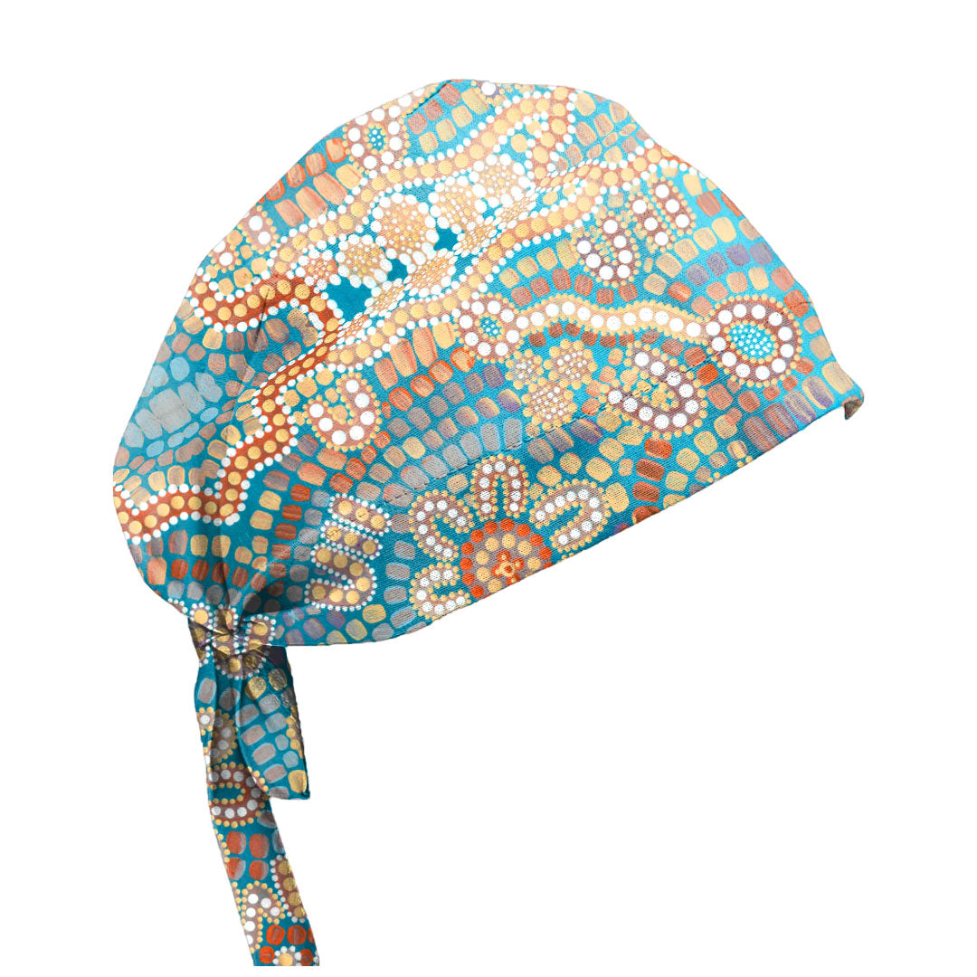 Indigenous Printed Custom Scrub Caps - 1015