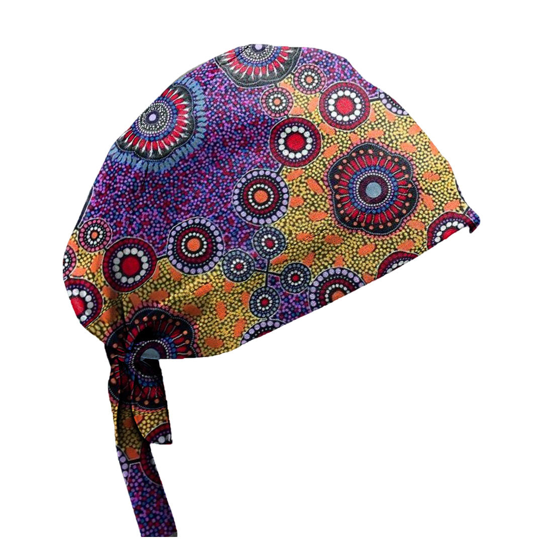 Indigenous Printed Custom Scrub Caps - 1015