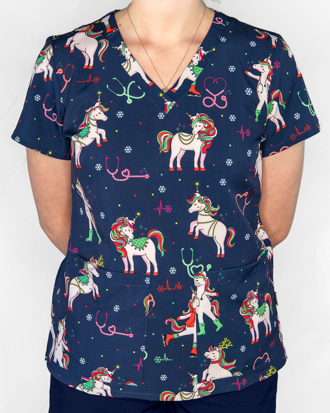 'Jolly Nursicorn' Women's Scrub Top - S - 1054