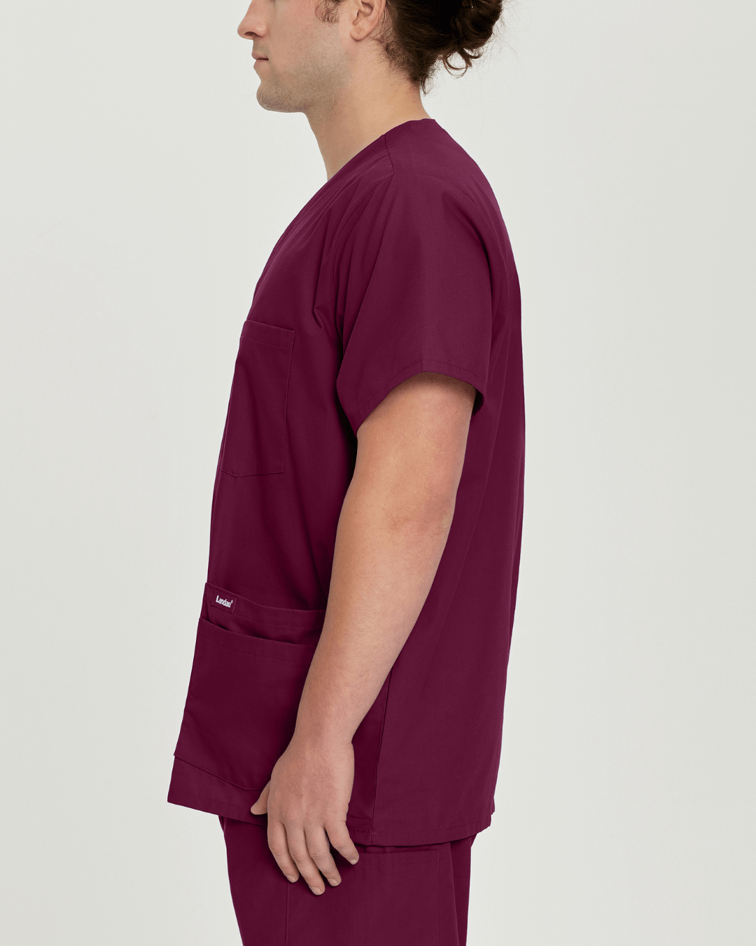 Essentials Men's 5-Pocket V-Neck Scrub Top - 7489