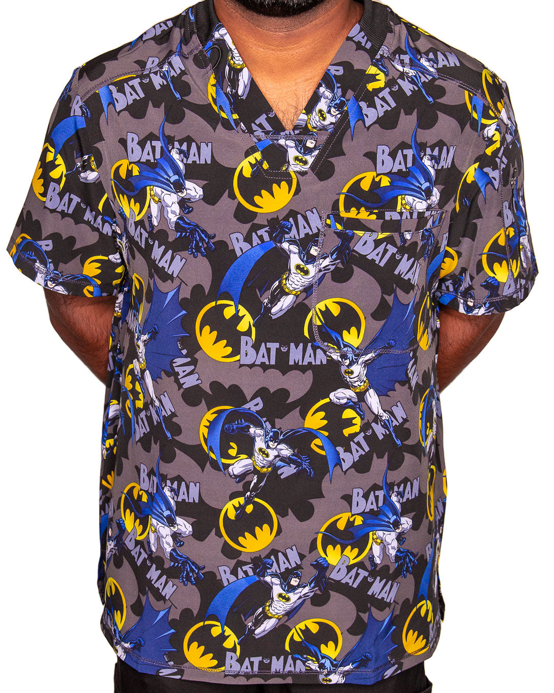 Men's Batman One-Pocket Top – Hunter Scrubs