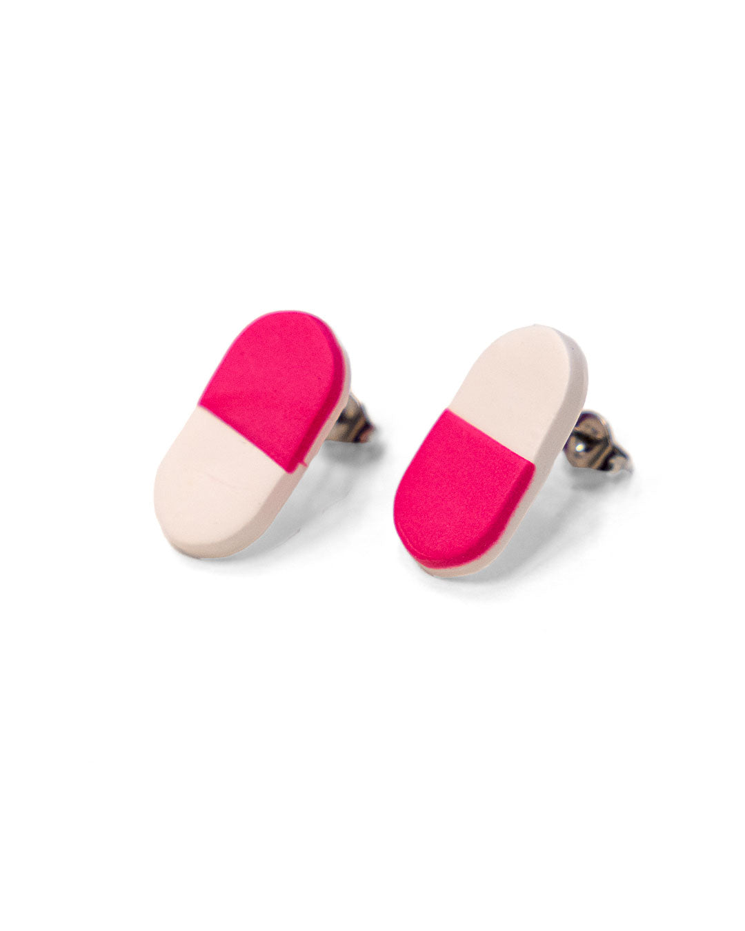 Pink Pill Polymer Clay Earrings - Florence + Polly