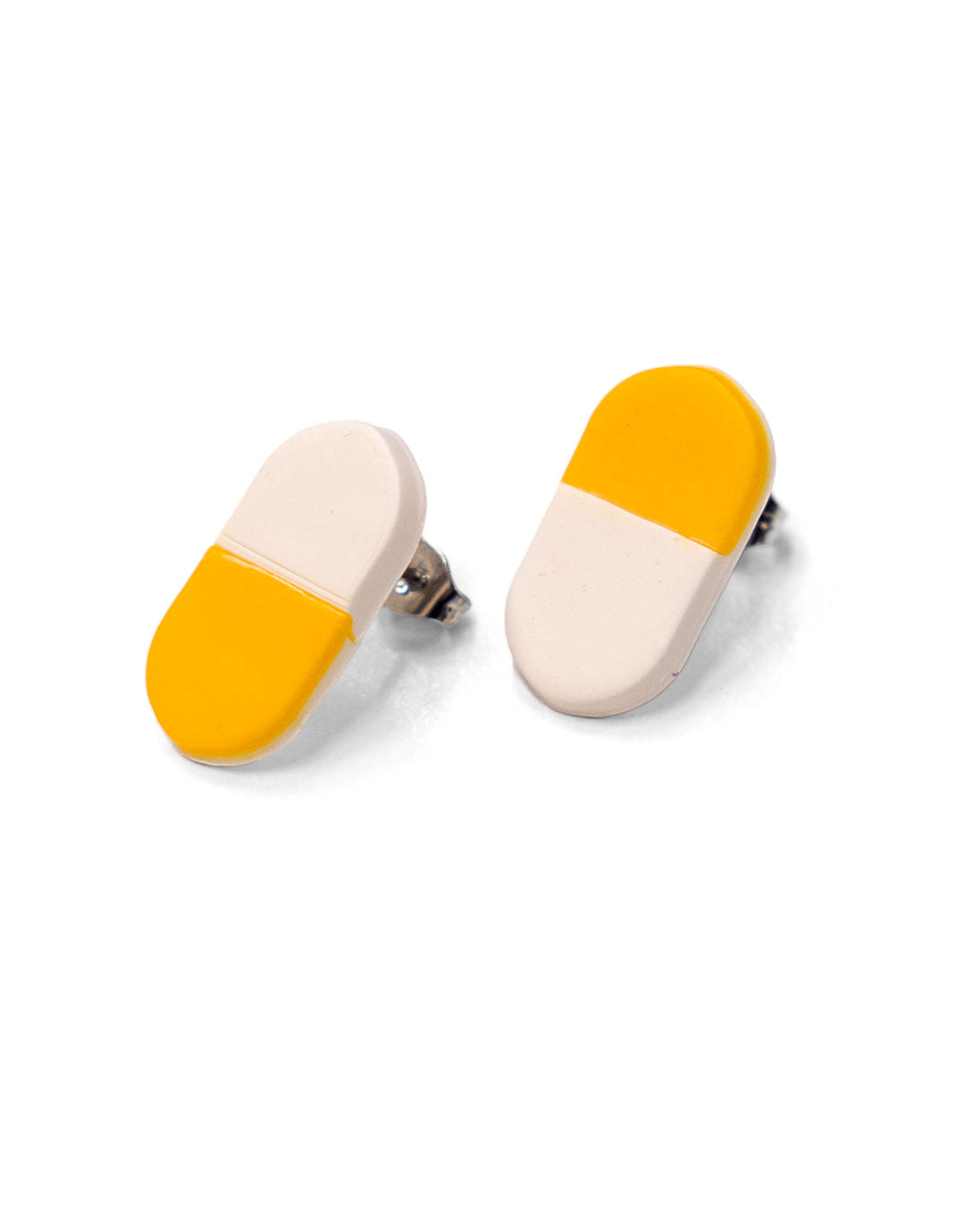 Yellow Pill Polymer Clay Earrings - Florence + Polly