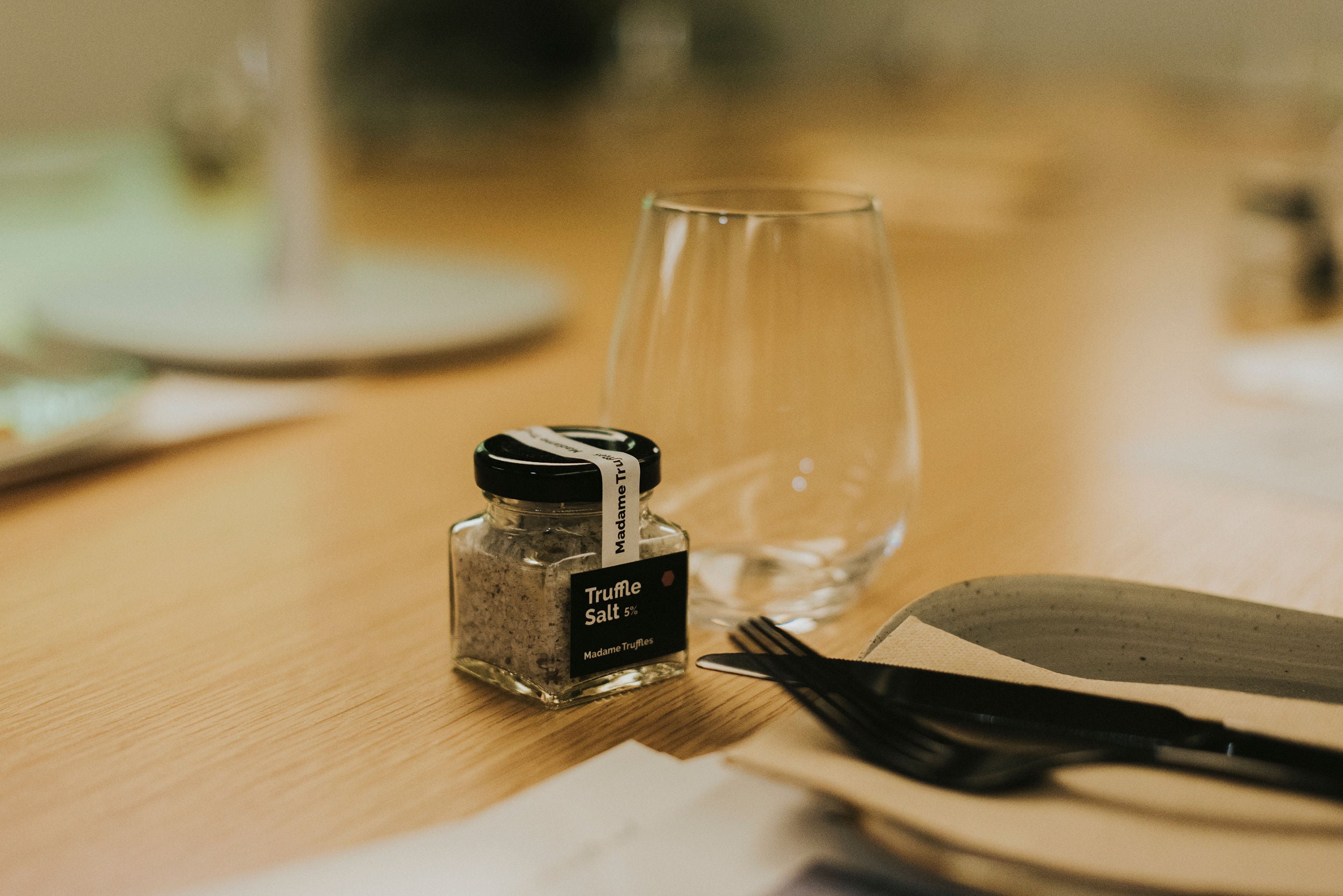 Truffle salt on a table