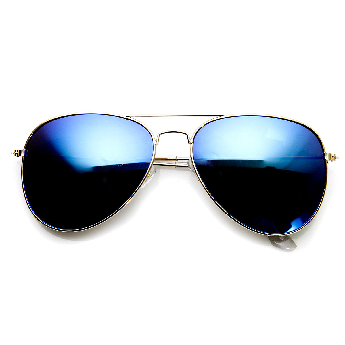 Classic Gold Frame Color Mirror Lens Aviator Sunglasses 60mm - sunglass.la