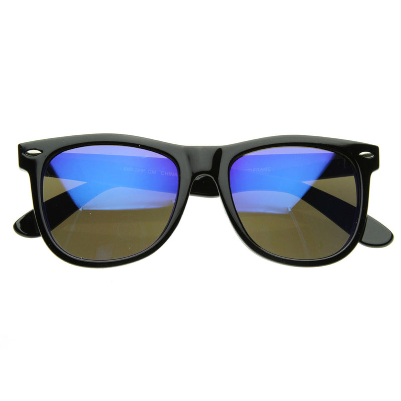 Trendy Retro Neon Mirror Color Lens Horn Rimmed Sunglasses Sunglass La