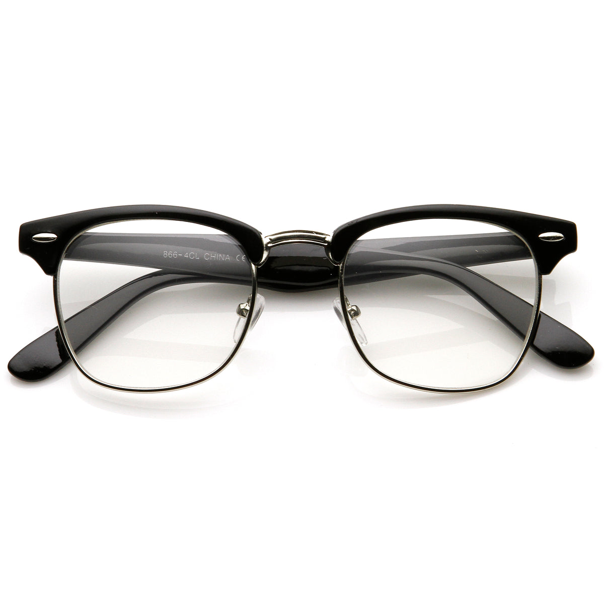 Vintage Inspired Classic Horn Rimmed Nerd Horn Rimmed UV400 Clear Lens ...