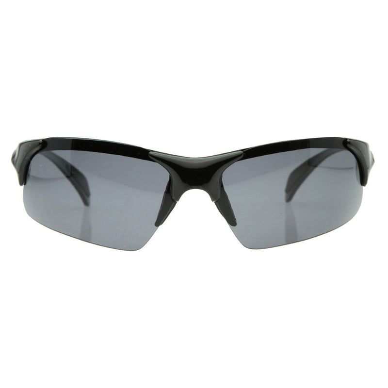 Semi-rimless Polarized Sports Wrap Sunglasses - sunglass.la